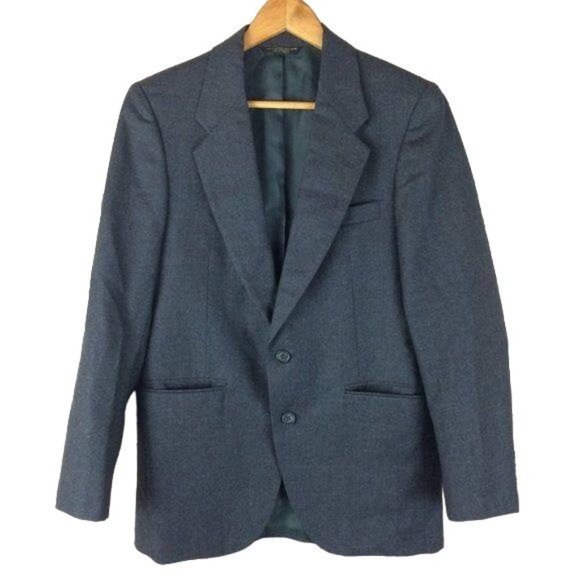Chairman's Club Vintage Men's Size 36R** Blue Worsted Wool Blazer Suit Jacket - Picture 1 of 10